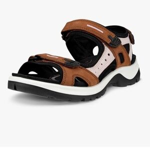 Ecco yucatan women's outdoor sandals Velcro brown preowned 10 / 10.5